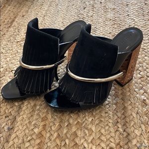 Proenza Schouler black suede heeled mule!